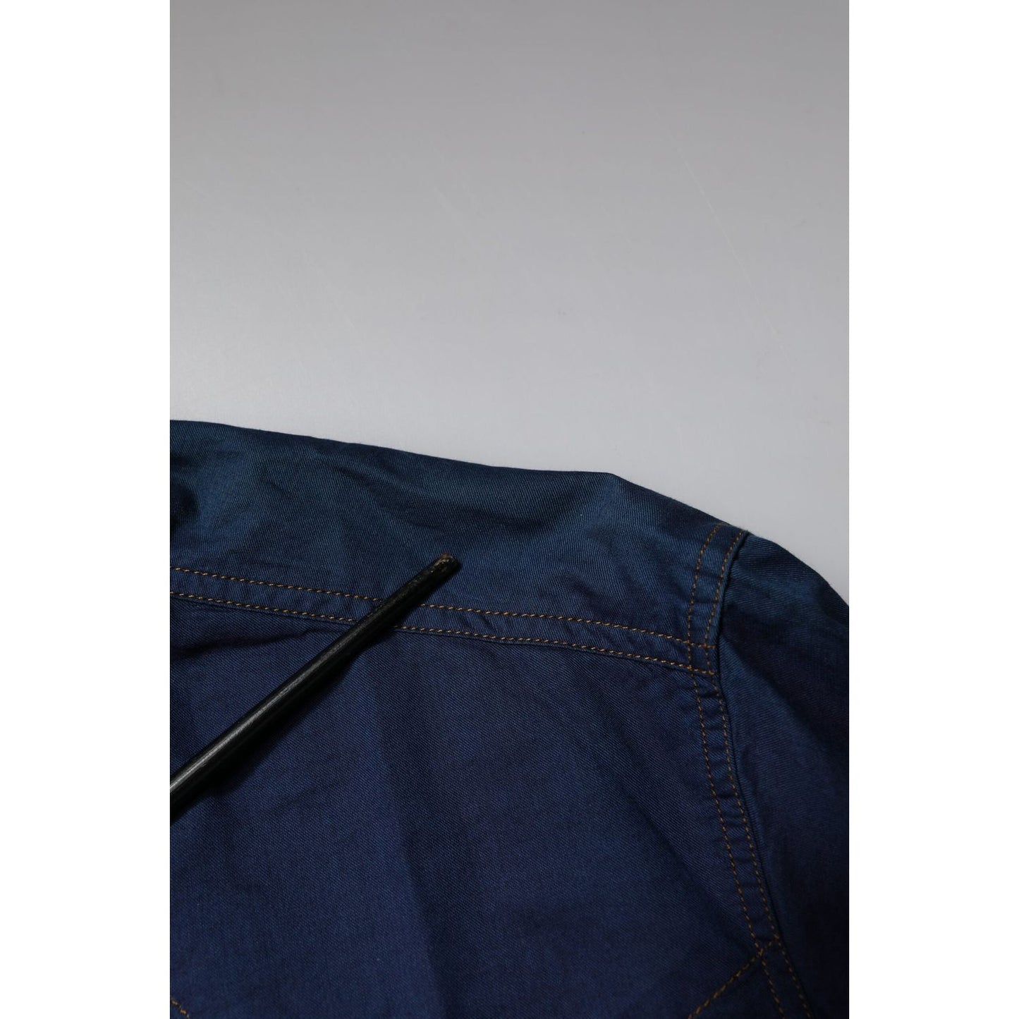 Dolce & Gabbana Dark Blue Cotton GOLD Dress Formal Shirt TSH878530-39