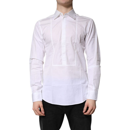 Dolce & Gabbana White Cotton Collared Dress Formal Shirt