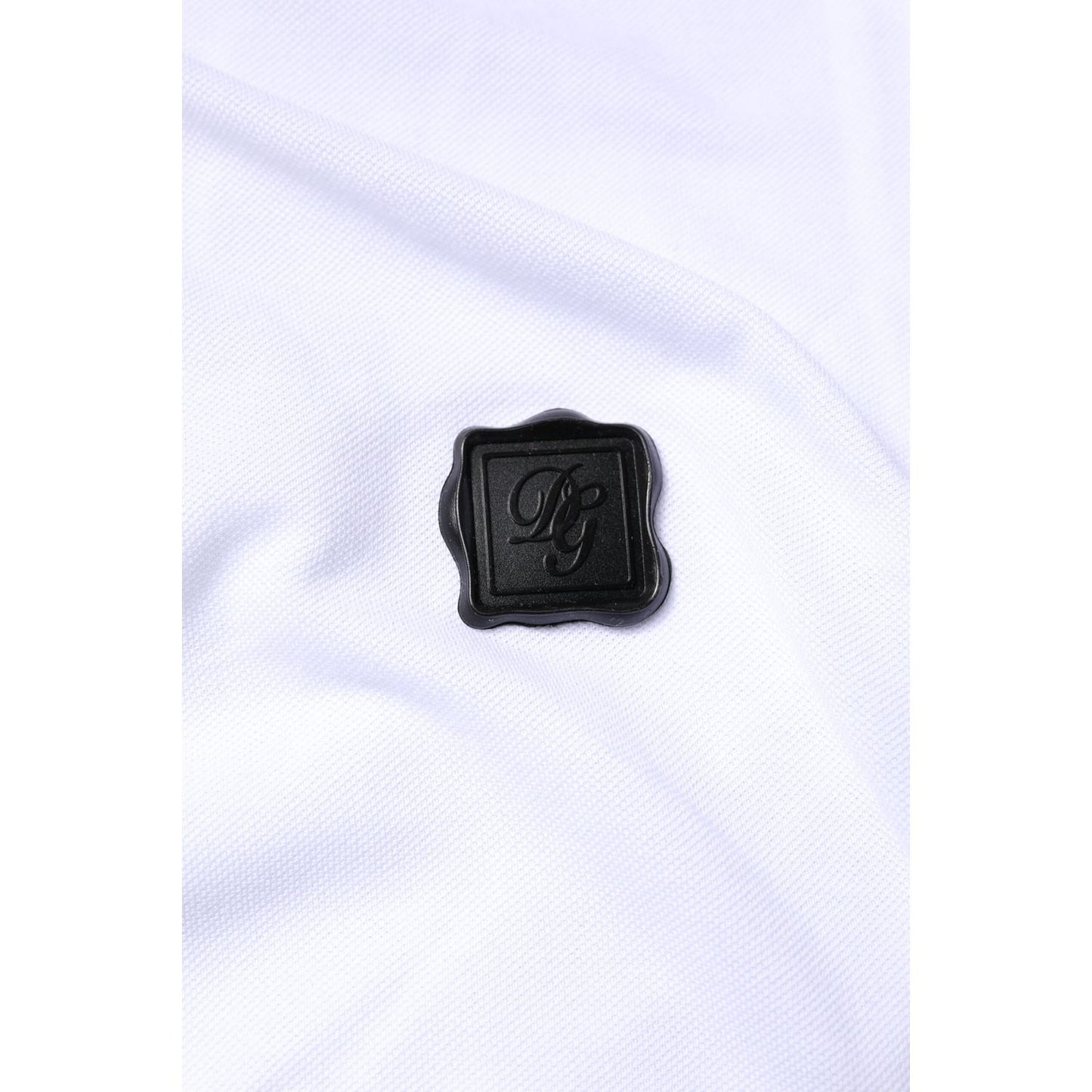 Dolce & Gabbana White Cotton Logo Collared Polo T-shirt