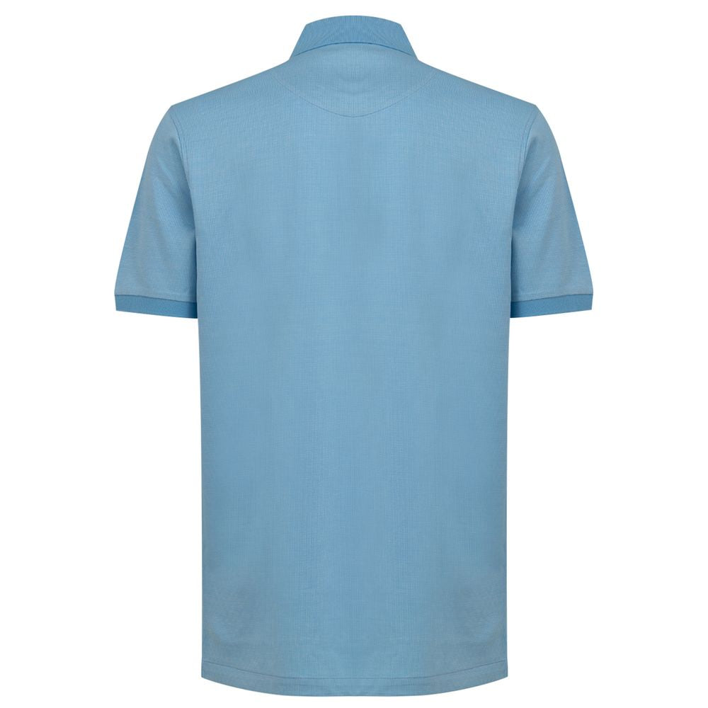 Dunhill Blue Cotton Polo Shirt DU-906267320013813-M