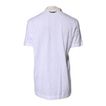Dolce & Gabbana White Cotton Silk Blend Ascot Collar T-shirt