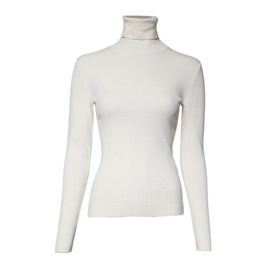 Dolce & Gabbana Cream Long Sleeves Turtleneck Slim Sweater TSH87245-38