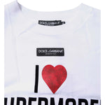 Dolce & Gabbana White Printed Round Neck Top Cotton T-shirt TSH87358-36