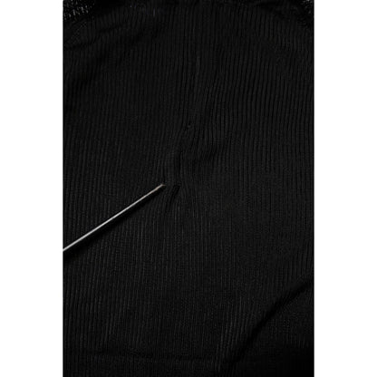 Dolce & Gabbana Black Knit Long Sleeves Turtleneck Slim Top