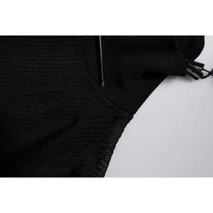 Dolce & Gabbana Black Knit Long Sleeves Turtleneck Slim Top