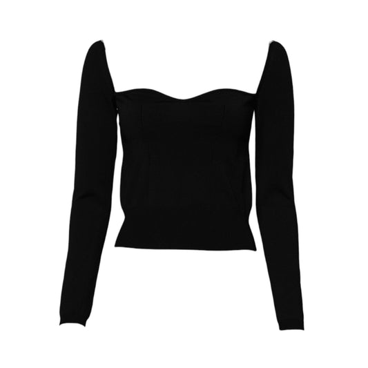 Dolce & Gabbana Black Square Neckline Long Sleeves Sweater TSH878615-42