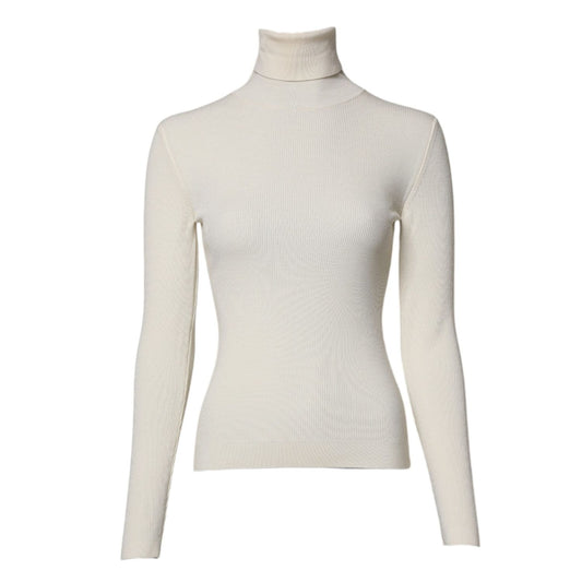 Dolce & Gabbana Cream Long Sleeves Turtleneck Slim Sweater TSH878616-38