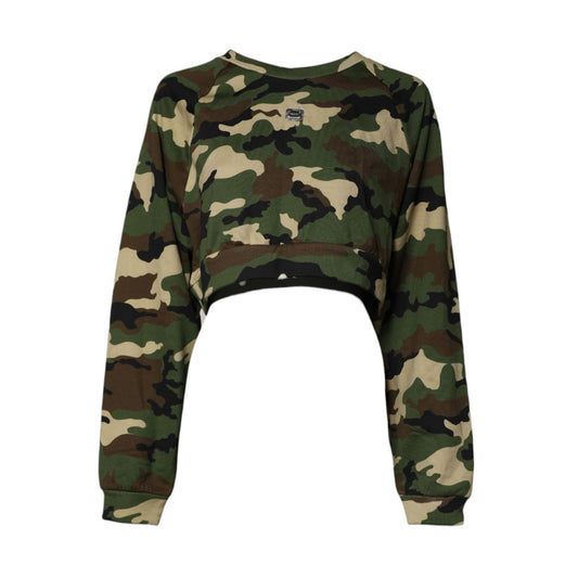 Dolce & Gabbana Multicolor Camou Cropped Sweatshirt Sweater TSH878645-42