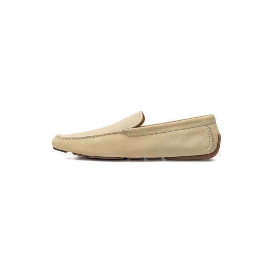 Bally Beige Leather Moccassin BA-2387672-EU41/US8