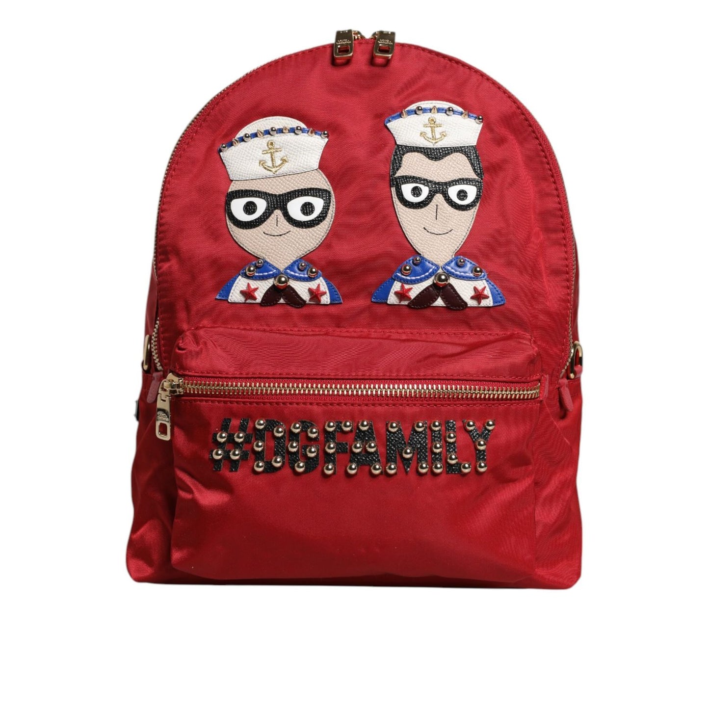 Dolce & Gabbana Red #DGFAMILY VULCANO Embellishment Backpack Bag