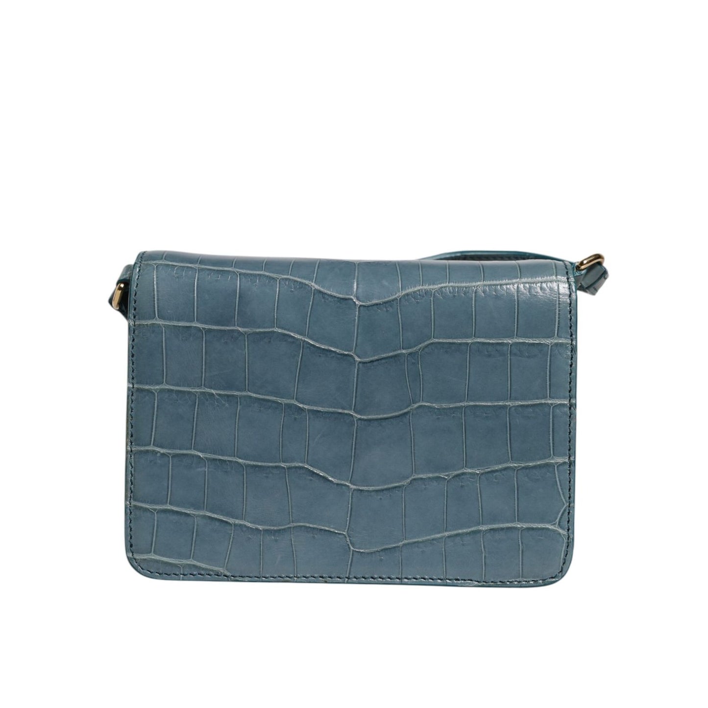 Dolce & Gabbana Green Exotic Leather DG Plaque Crossbody Mini Bag