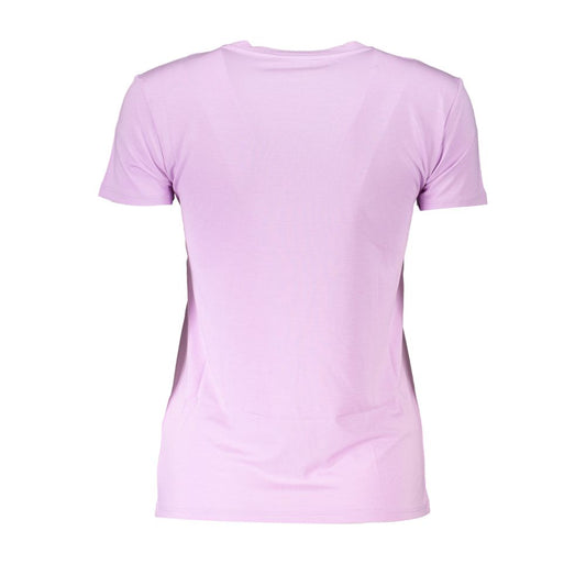 Patrizia Pepe Purple Rhinestone Crew Neck Tee PA-28352-XS