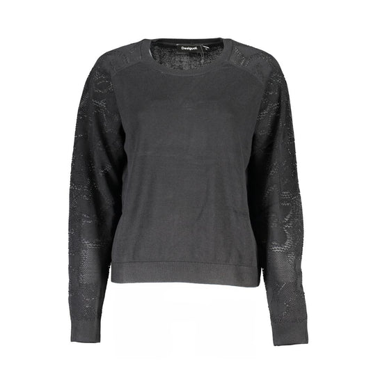 Desigual Black Cotton Sweater DE-29213-XS