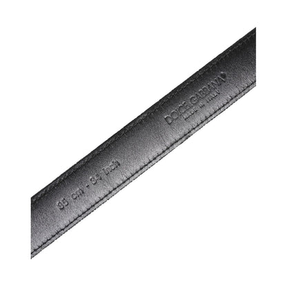 Dolce & Gabbana Black Leather Metal Buckle Classic Belt