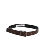 Dolce & Gabbana Brown Solid Leather Classic Waist Buckle Belt