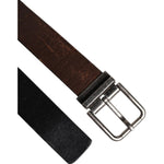 Dolce & Gabbana Brown Solid Leather Classic Waist Buckle Belt
