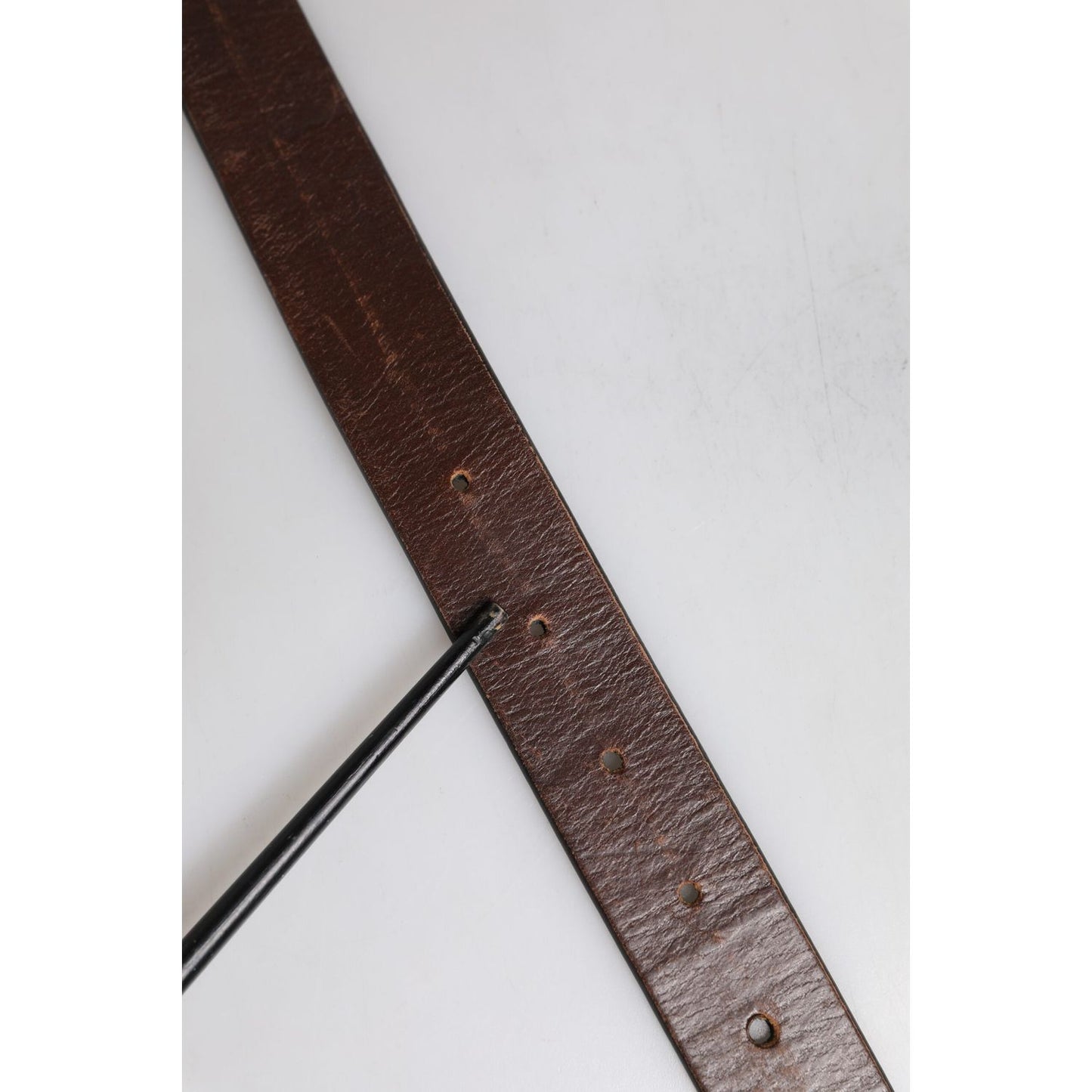 Dolce & Gabbana Brown Solid Leather Classic Waist Buckle Belt