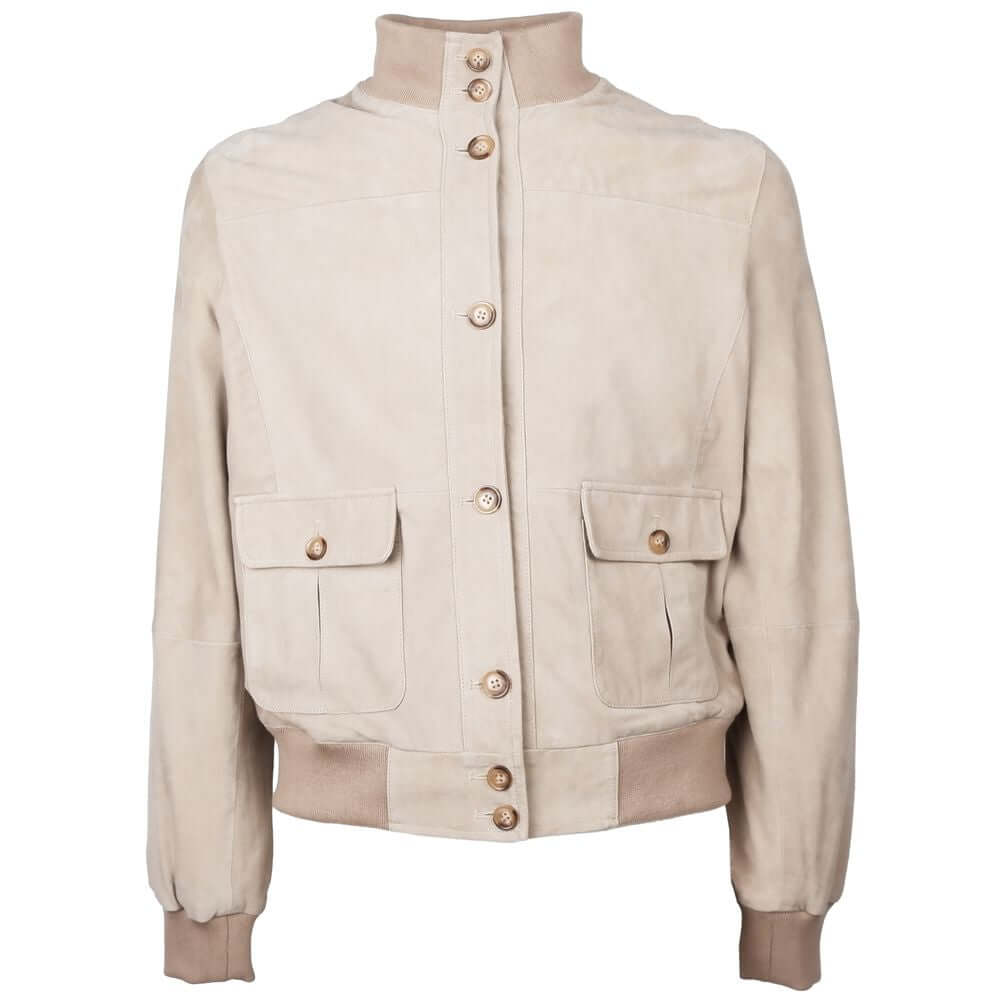 Emilio Romanelli Beige Calfskin Men Jacket EM-15262-IT46 | L