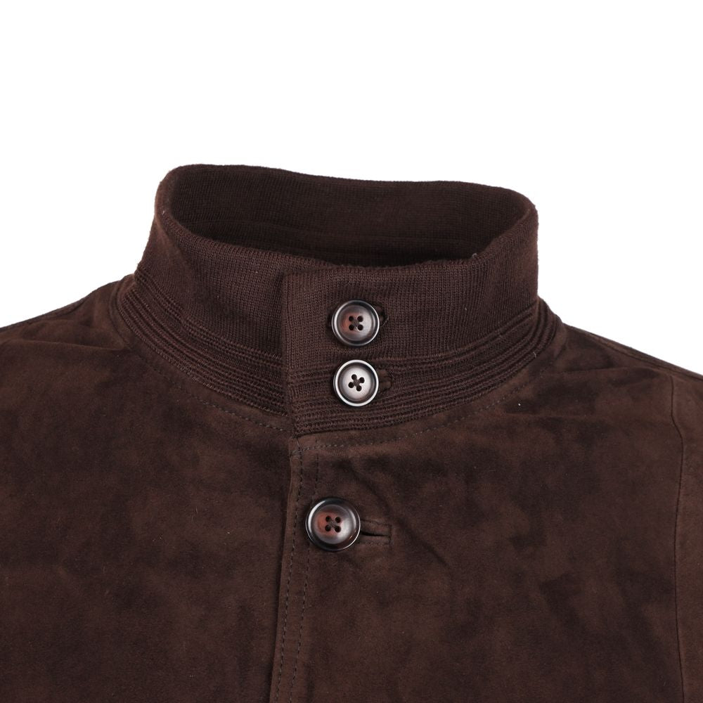 Emilio Romanelli Brown Calfskin Jacket EM-15263-IT52 | XL