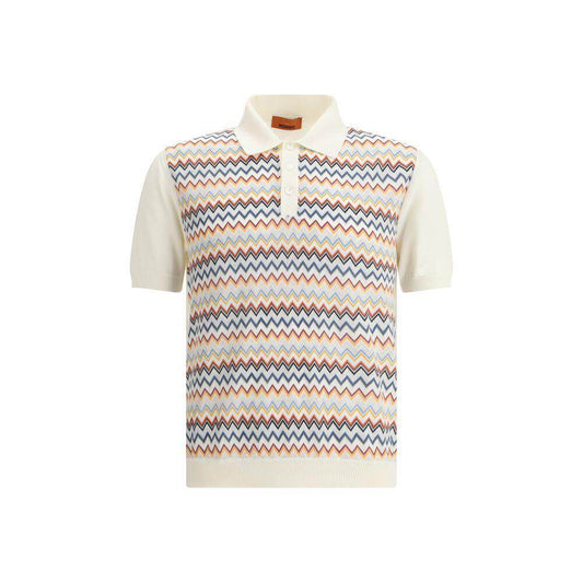 Missoni ZigZag Polo Shirt 1728,72470364320,Clothing,IT44 | XS,Men,Men - Clothing,Missoni,New with tags,Polo Shirt - Men - Clothing,White MI-US25S20LBK040US01FZ-IT44 | XS