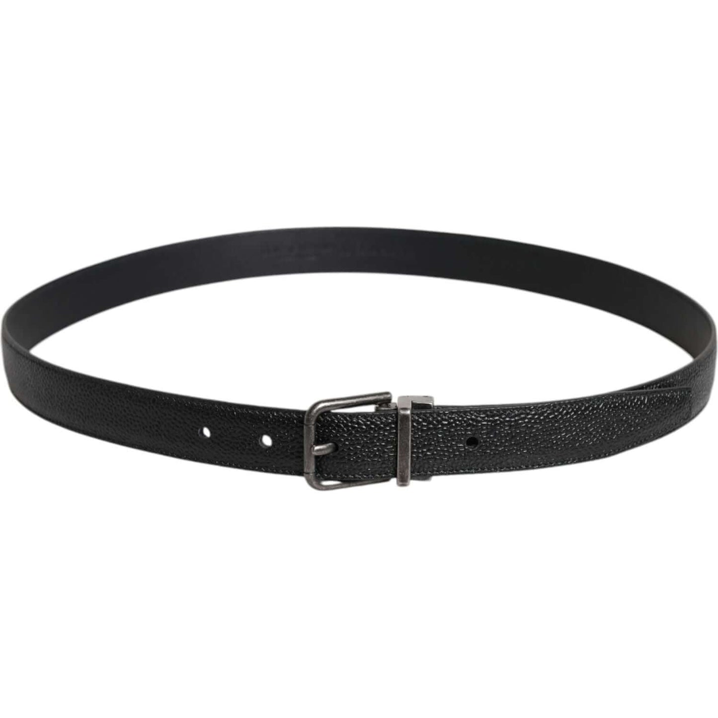Dolce & Gabbana Black Calf Leather Classic Metal Buckle Belt BEL9343-90