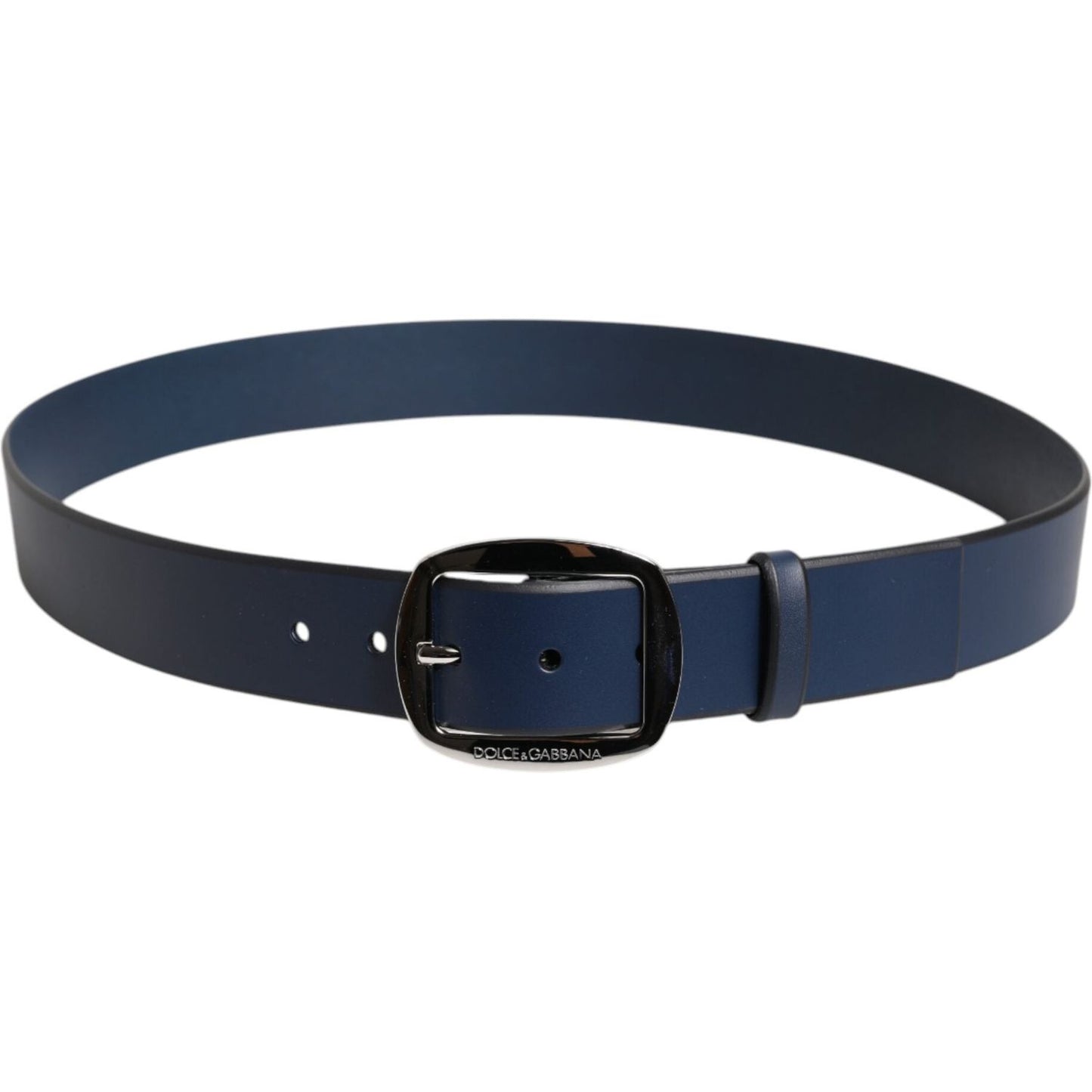 Dolce & Gabbana Blue Calf Leather Classic Metal Buckle Belt BEL9351-115