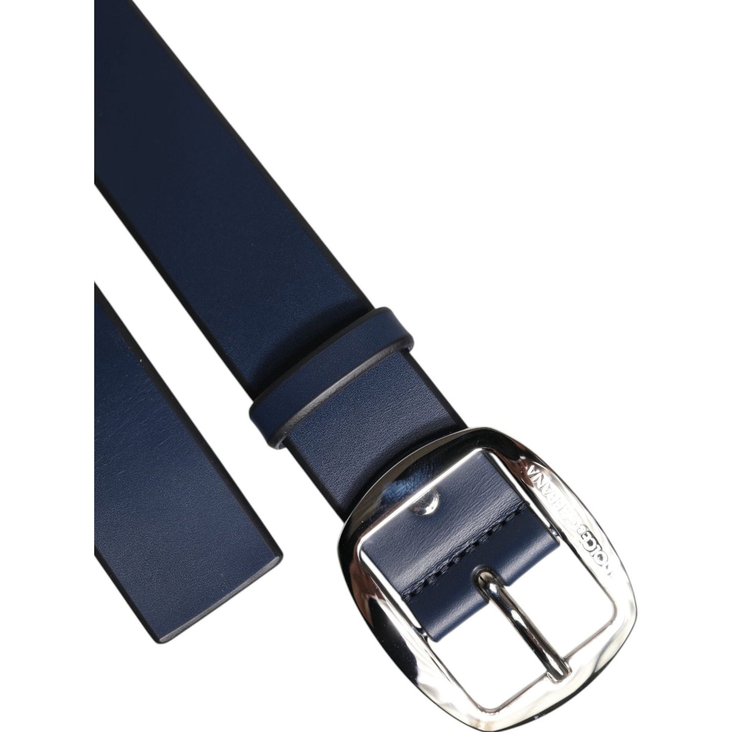 Dolce & Gabbana Blue Calf Leather Classic Metal Buckle Belt BEL9351-115