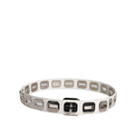 Dolce & Gabbana White Leather Gold Tone Rotating Buckle Belt WMB394-90