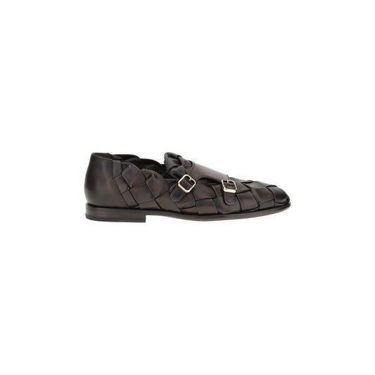 Santoni Woven weave Loafers SA-MCNC18071LC5SDWOT50BROWN-EU44/US11
