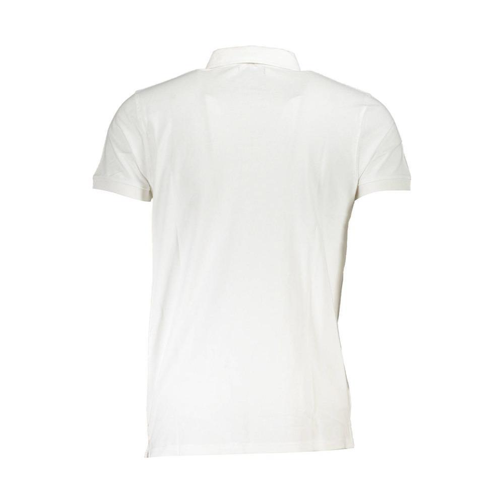 Cavalli Class White Cotton Polo Shirt CA-22338-XXL