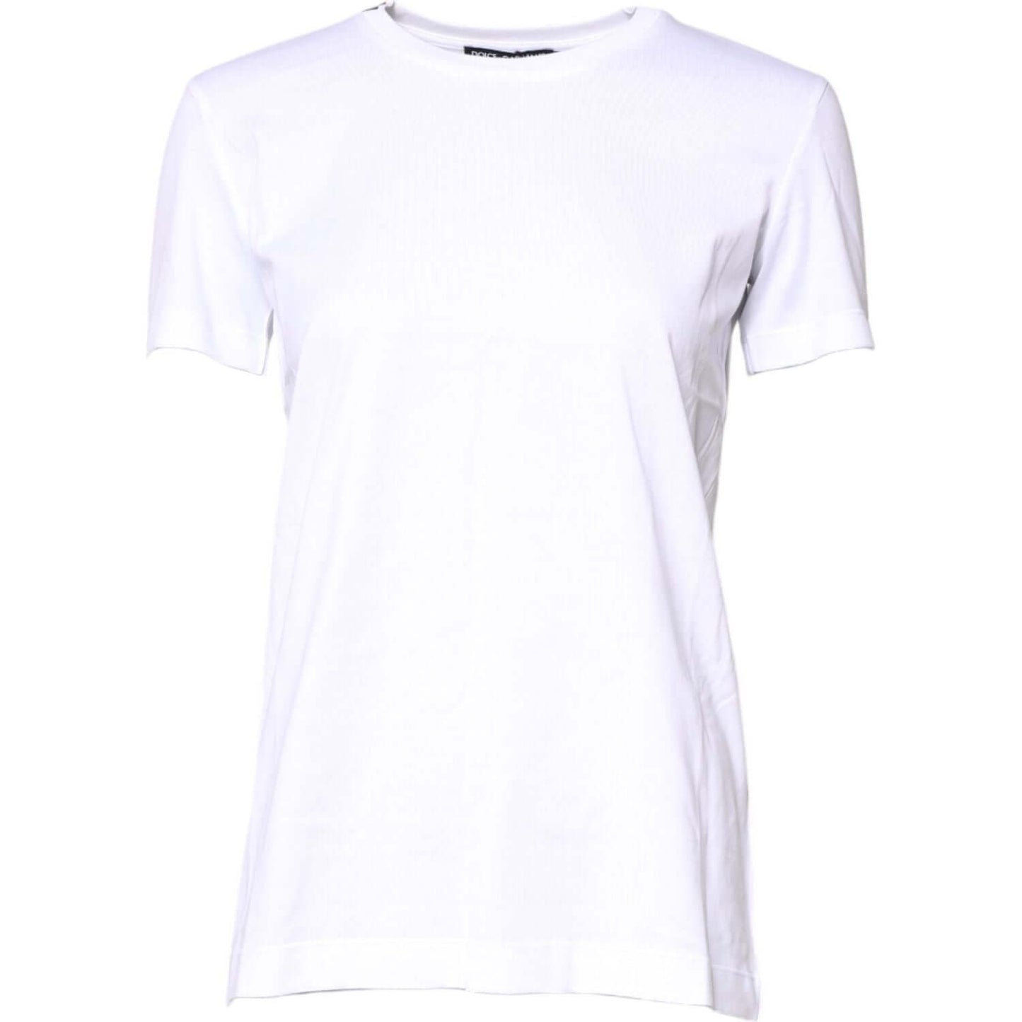 Dolce & Gabbana White Cotton Crew Neck Short Sleeves T-shirt TSH878600-38