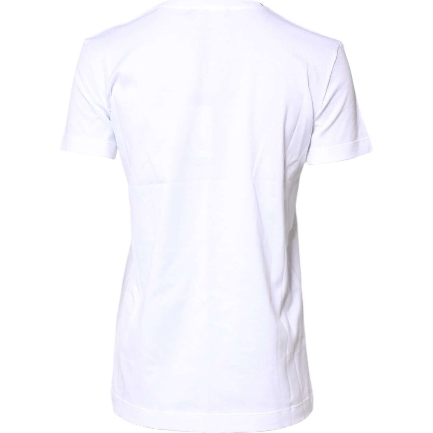 Dolce & Gabbana White Cotton Crew Neck Short Sleeves T-shirt TSH878600-38