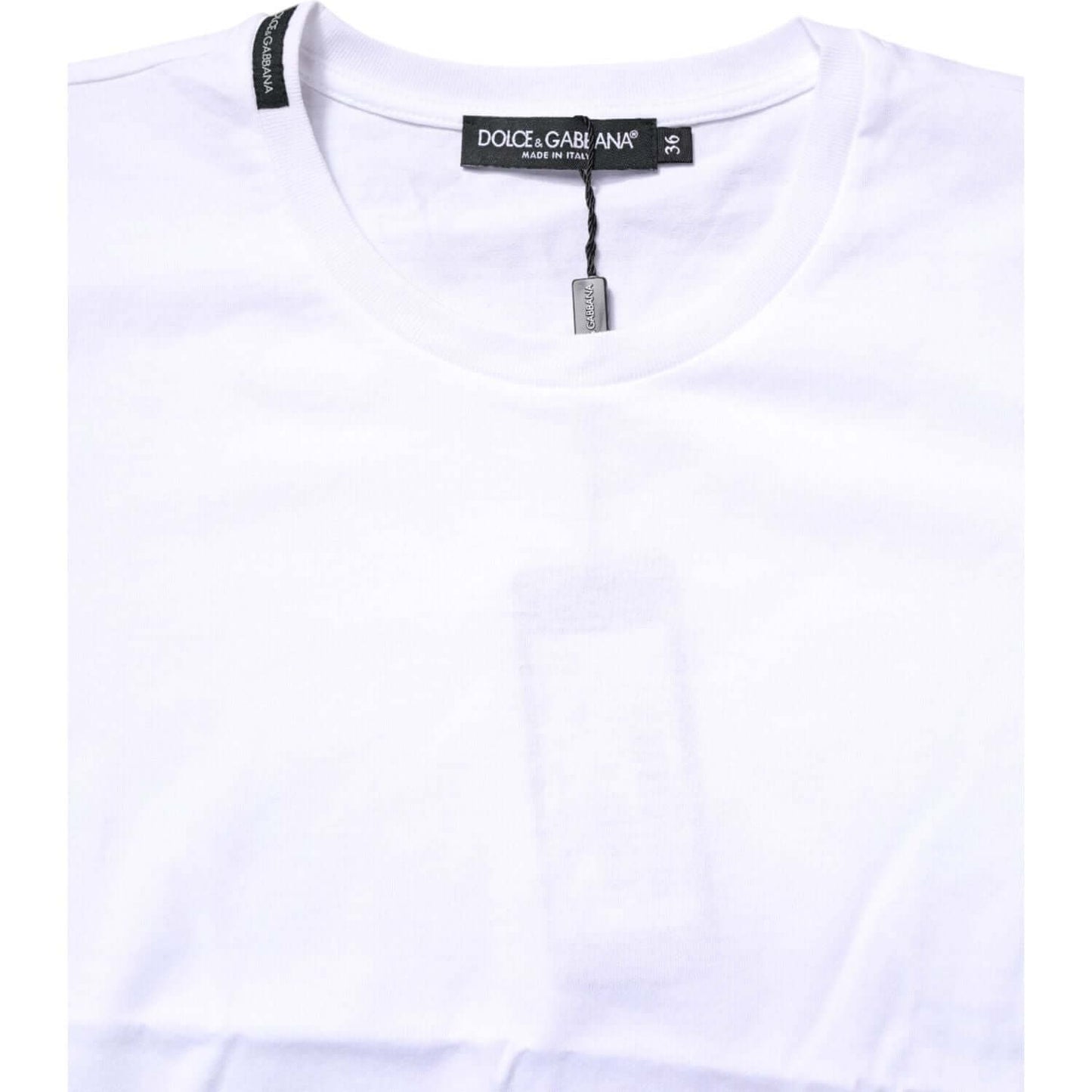 Dolce & Gabbana White Cotton Crew Neck Short Sleeves T-shirt TSH878600-38