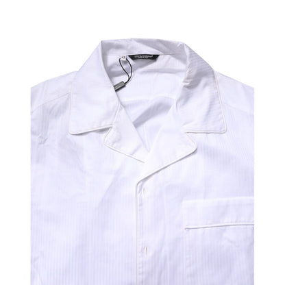 Dolce & Gabbana White Cotton Shirt Pants Pajama Set Sleepwear