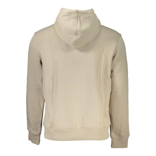 Calvin Klein Beige Fleece Hooded Sweatshirt with Logo Embroidery CA-27223-XXL