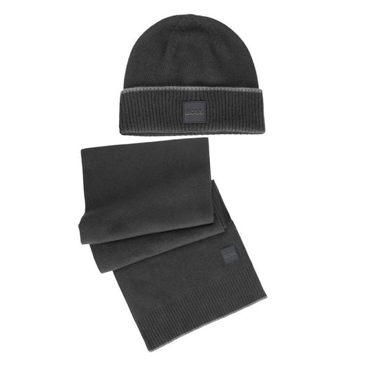 Hugo Boss Black Wool Men Scarf 1728,67403481248,Accessories,Black,Hats & Caps - Men - Accessories,Hugo Boss,Men,Men - Accessories,New with tags BO-34677