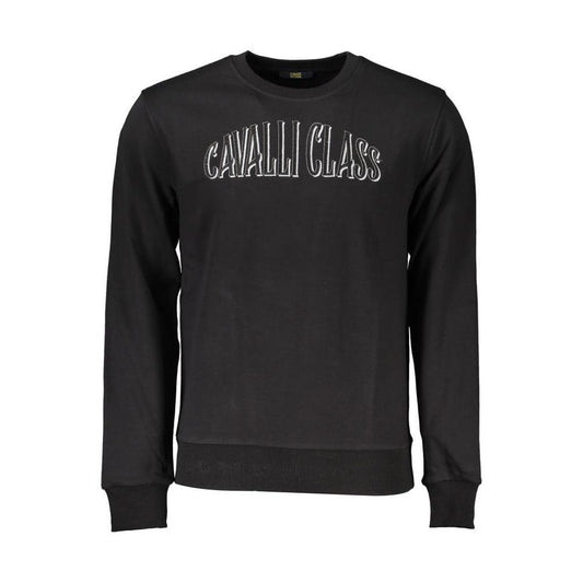 Cavalli Class Black Cotton Men Sweater CA-21279-XL