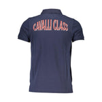 Cavalli Class Blue Cotton Men Polo Shirt CA-21294-M
