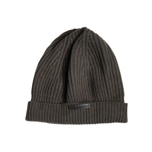 Dolce & Gabbana Green Wool DG Plaque Knitted Winter Beanie Hat HAT9697