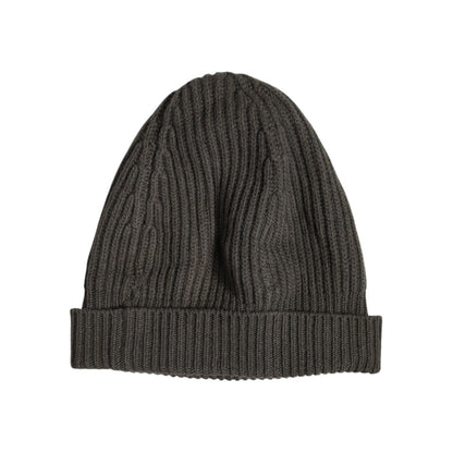 Dolce & Gabbana Green Wool DG Plaque Knitted Winter Beanie Hat