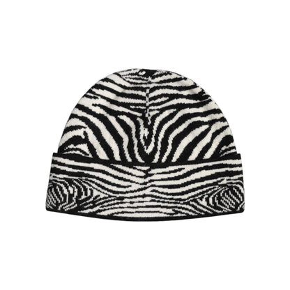 Dolce & Gabbana Black White Zebra Knitted Winter Beanie Hat