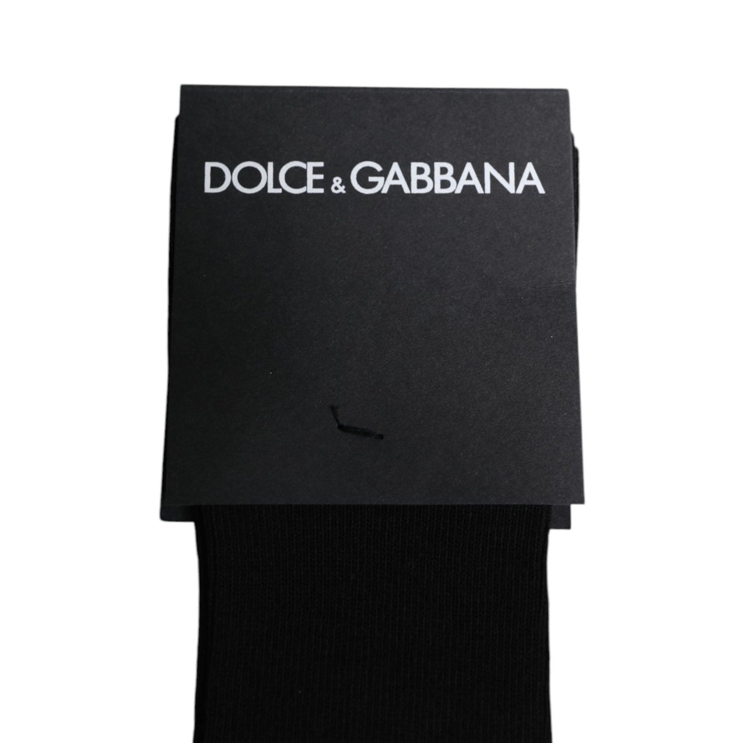 Dolce & Gabbana Black Viscose Logo Over The Calf Socks SCS2197-L