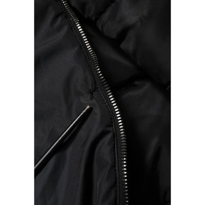 Dolce & Gabbana Black Hooded Parka Coat Winter Jacket