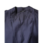 Dolce & Gabbana Dark Blue Silk Double Breasted Shirt