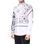 Dolce & Gabbana White Black Bandana MARTINI Men Dress Shirt TSH86370-39