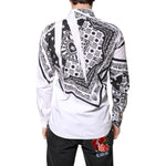 Dolce & Gabbana White Black Bandana MARTINI Men Dress Shirt TSH86370-39