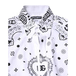 Dolce & Gabbana White Black Bandana MARTINI Men Dress Shirt TSH86370-39