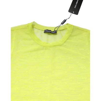 Dolce & Gabbana Green Nylon See Through Women Short Sleeves Top
