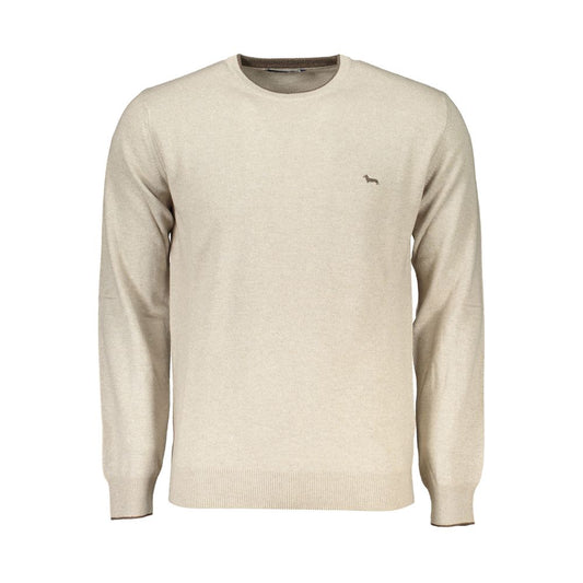 Harmont & Blaine Beige Crew Neck Luxury Sweater with Embroidery HA-23587-3XL