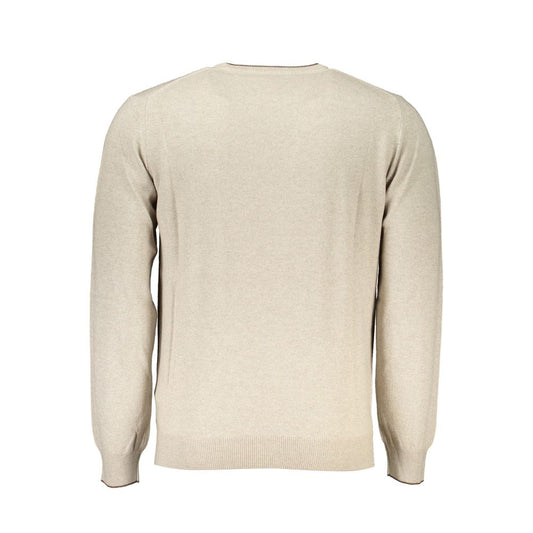 Harmont & Blaine Beige Crew Neck Luxury Sweater with Embroidery HA-23587-3XL